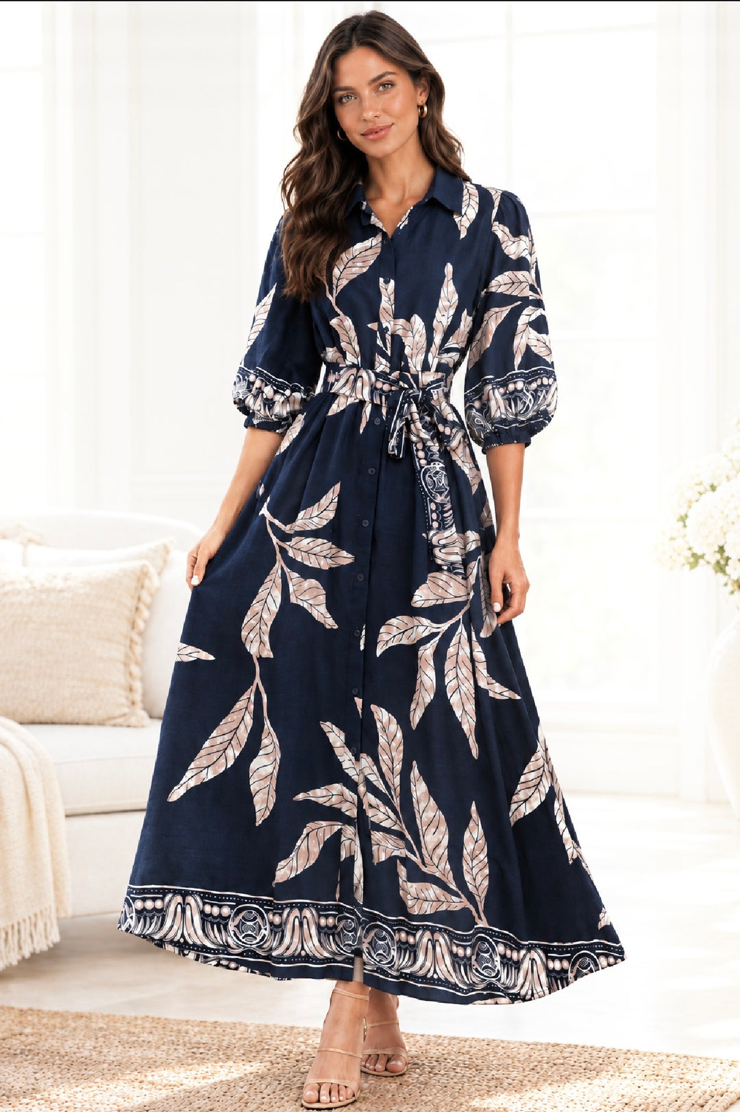 Marlow Navy Multi Jungle Print