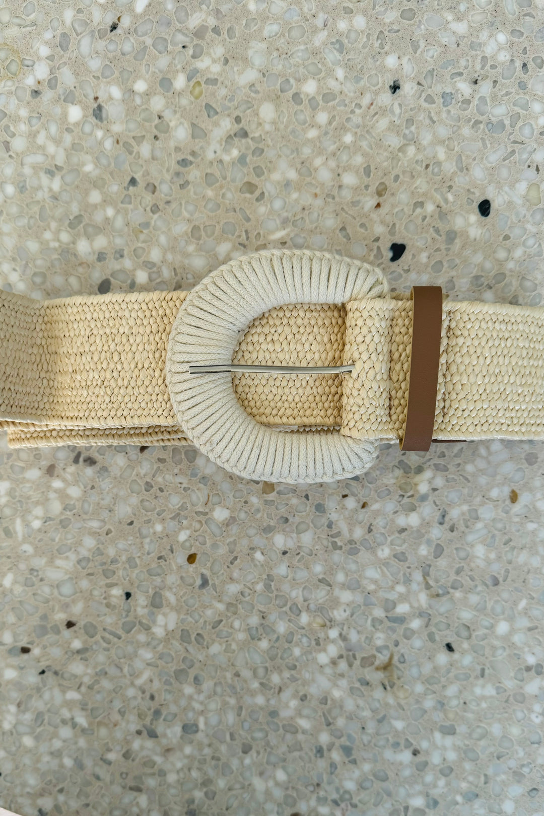 Elsie Rattan Belt With Buckle