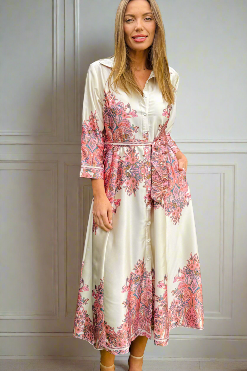 Madeline Midi Dress in Off White