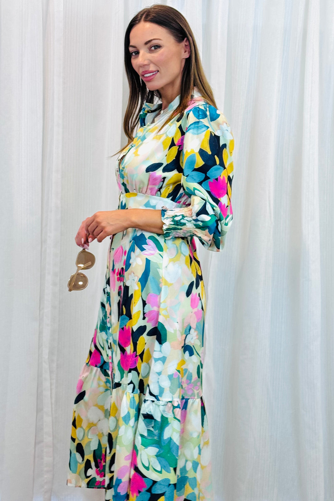 Ivy Shirt Dress in Floral  Print