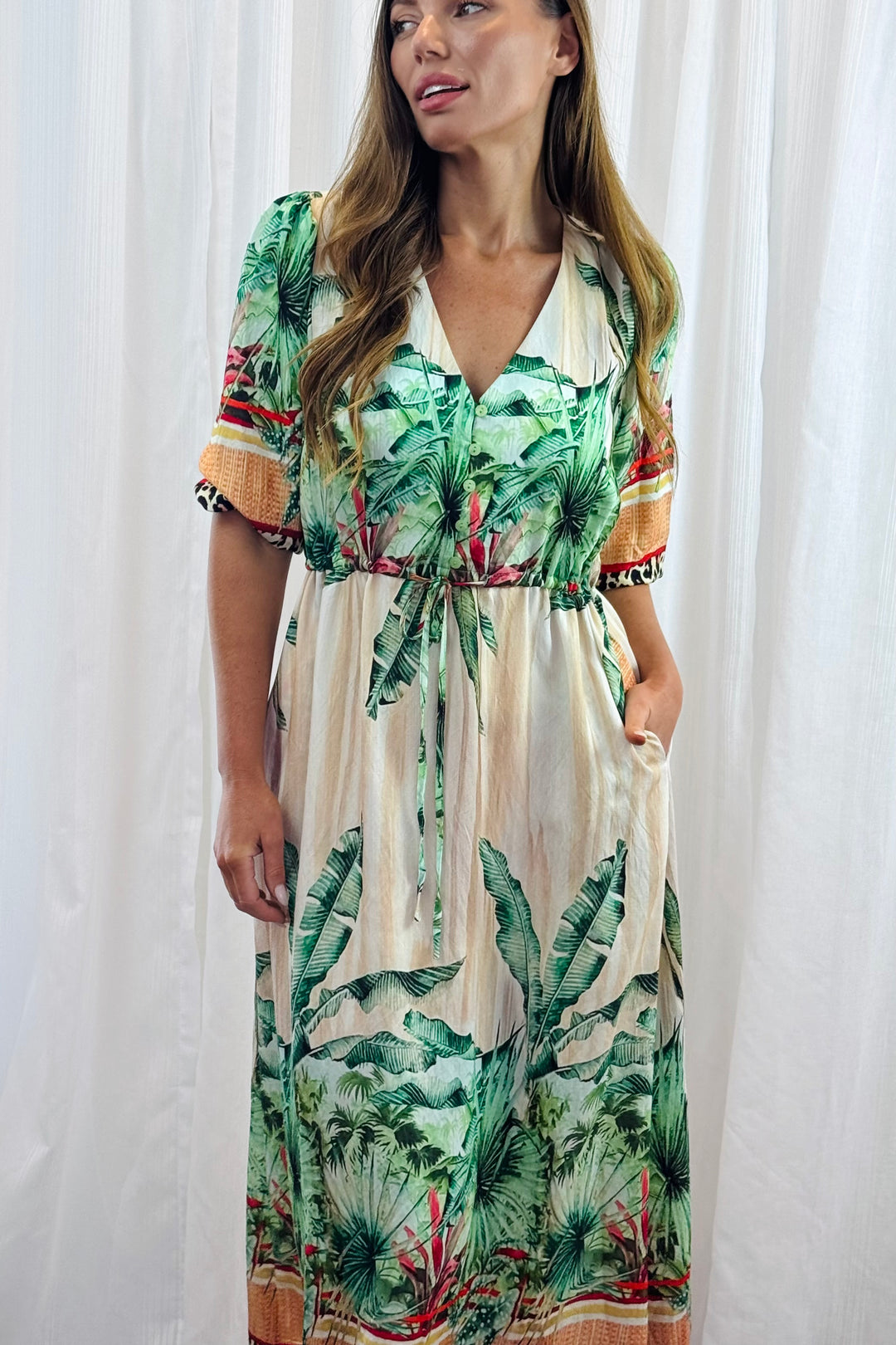 Sahara Drawstring Maxi Dress