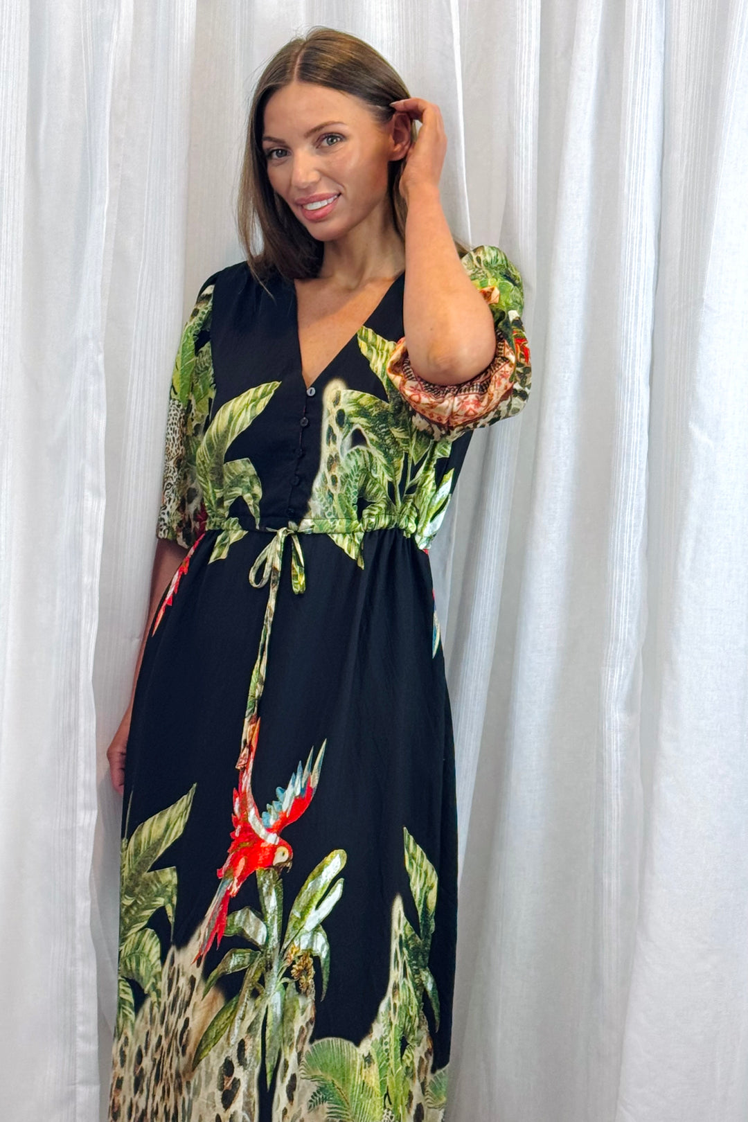 Martini Black Multi Print Dress