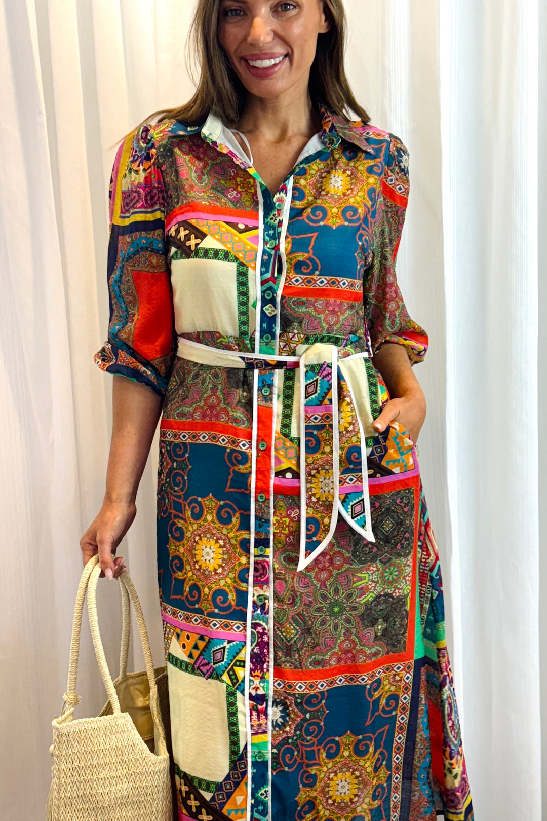 Toscana Multi Print Shirt Dress