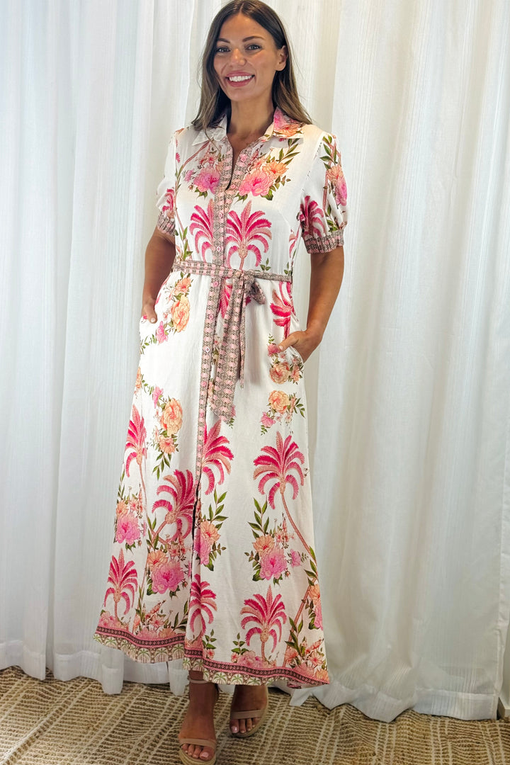 Maddison Multi Floral Print in Off White