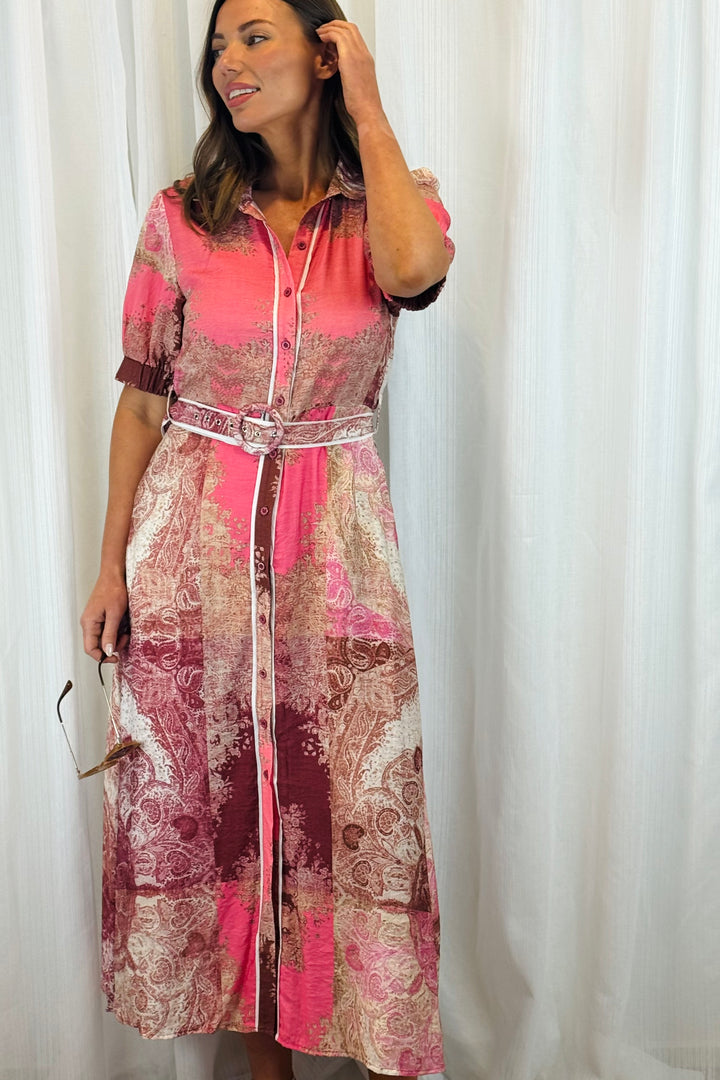 Felicia Multi Print Shirt Dress