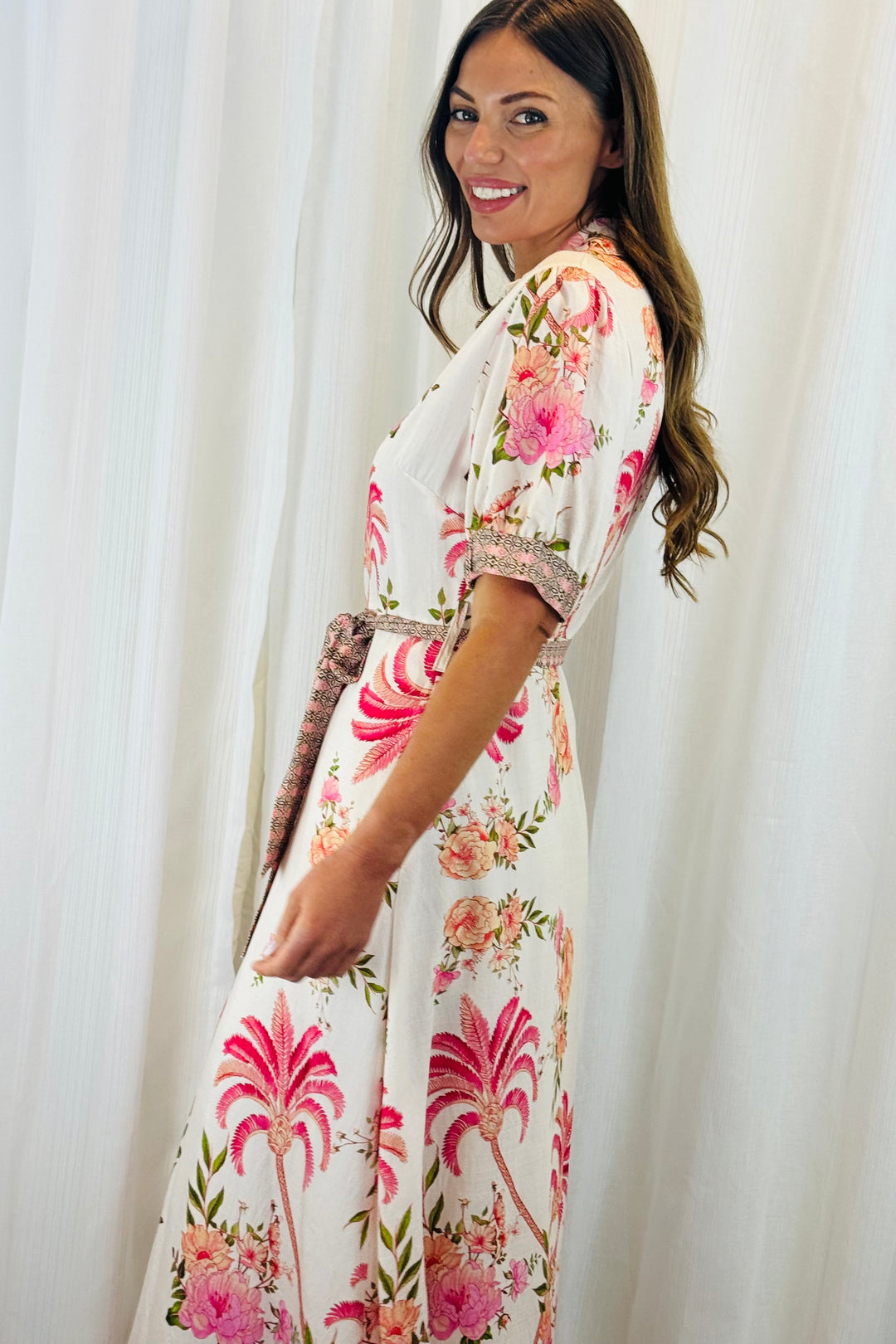 Maddison Multi Floral Print in Off White