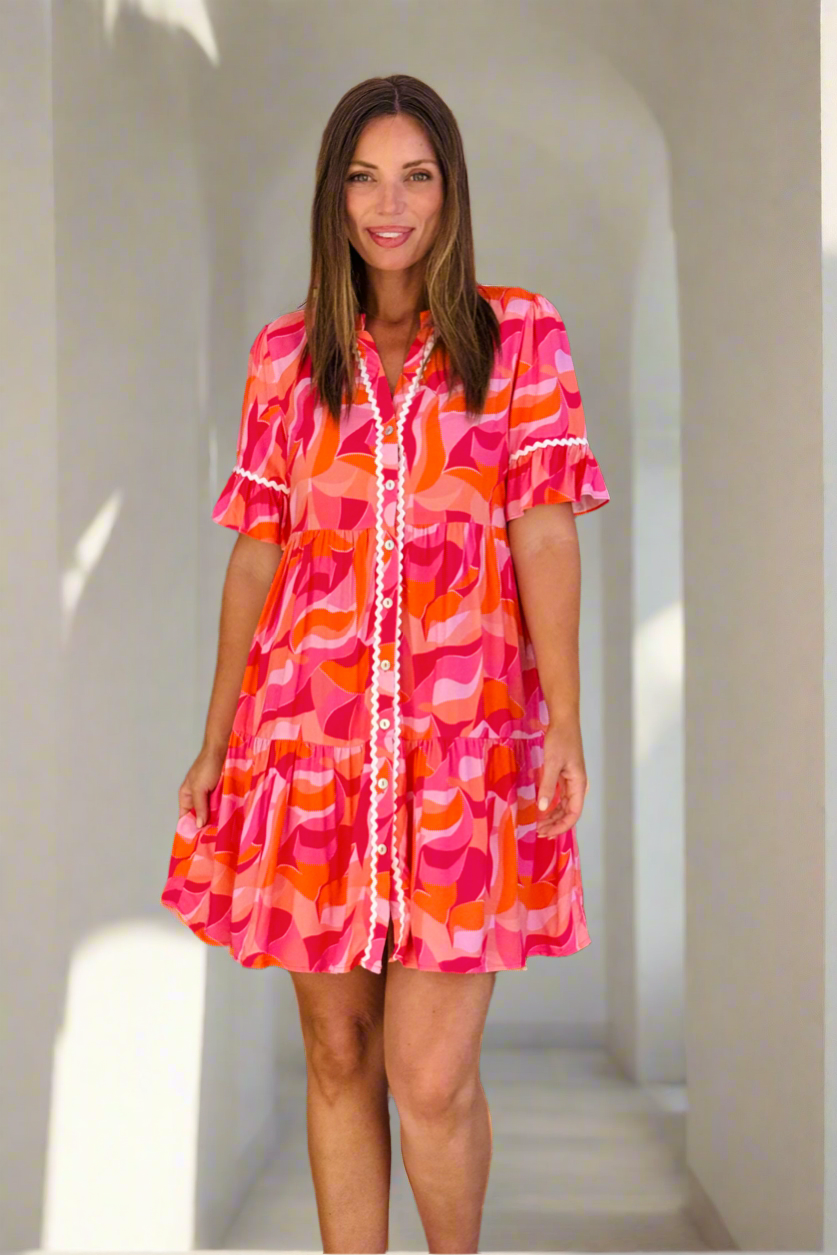 Kristy Multi Print Shift Dress