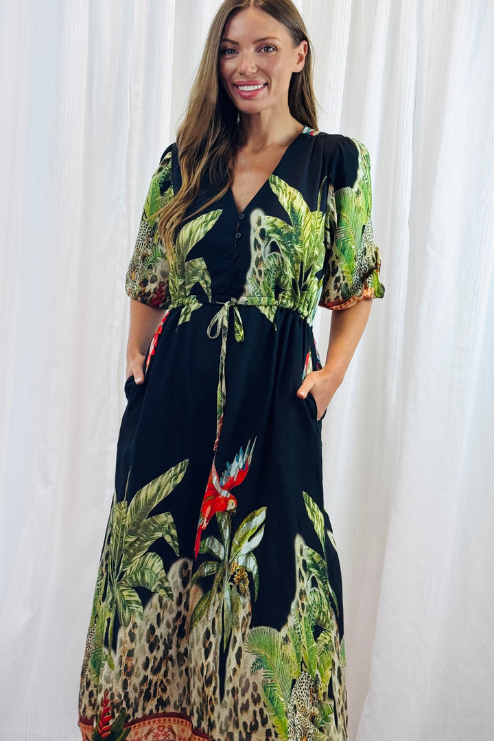 Martini Black Multi Print Dress