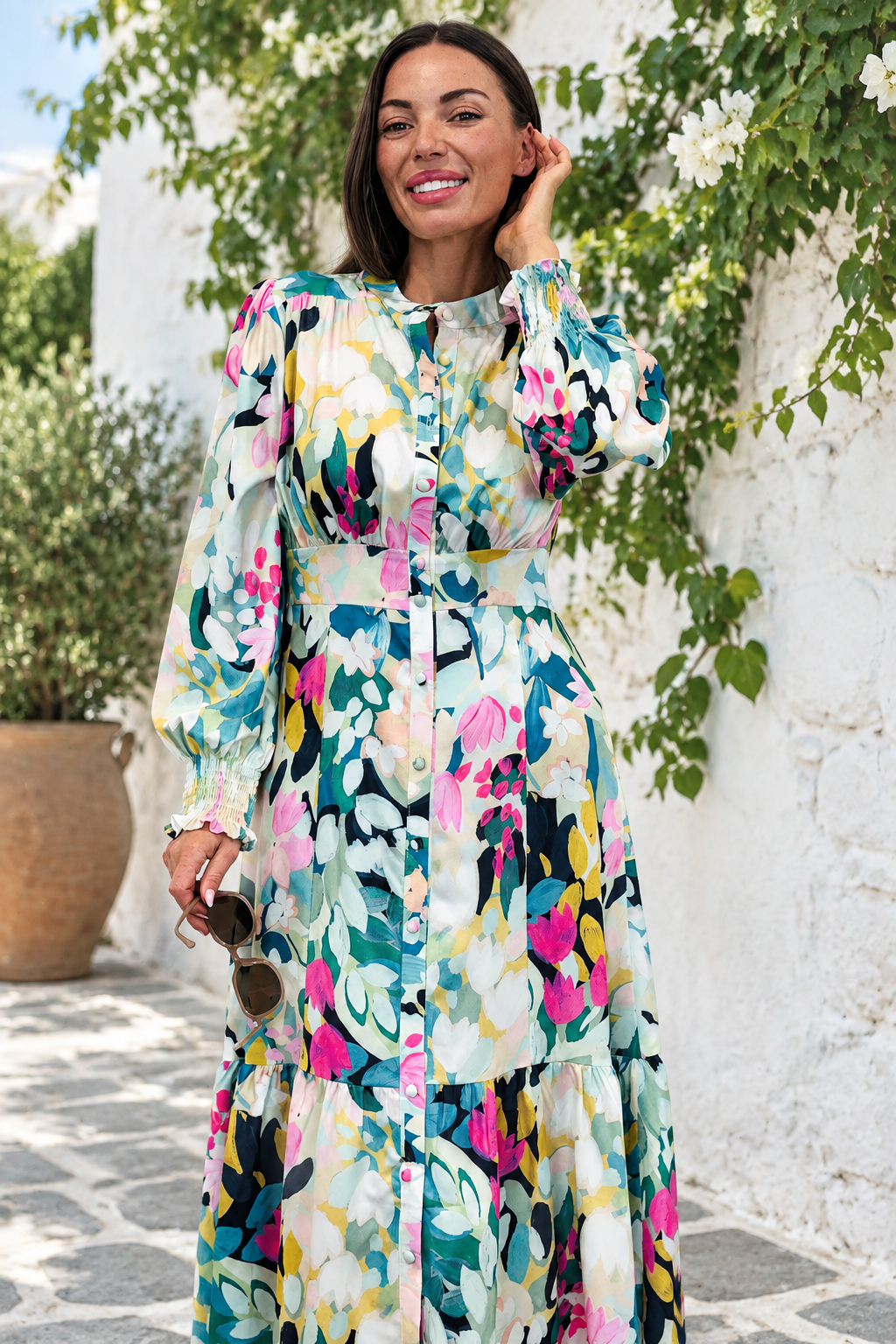 Ivy Shirt Dress in Floral  Print