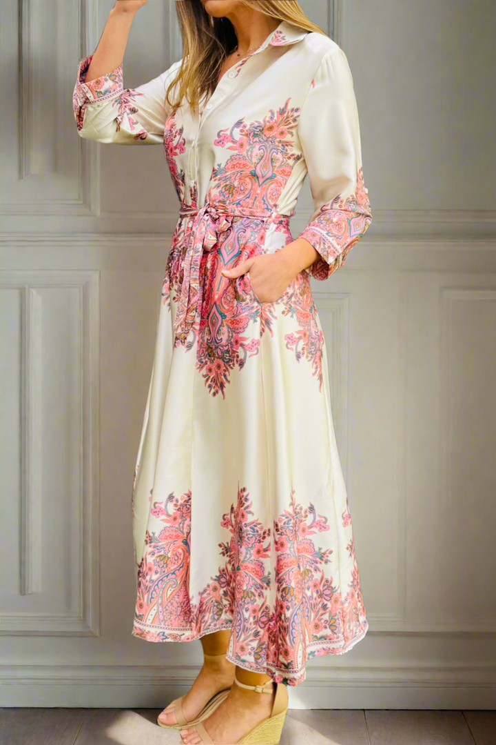 Madeline Midi Dress in Off White