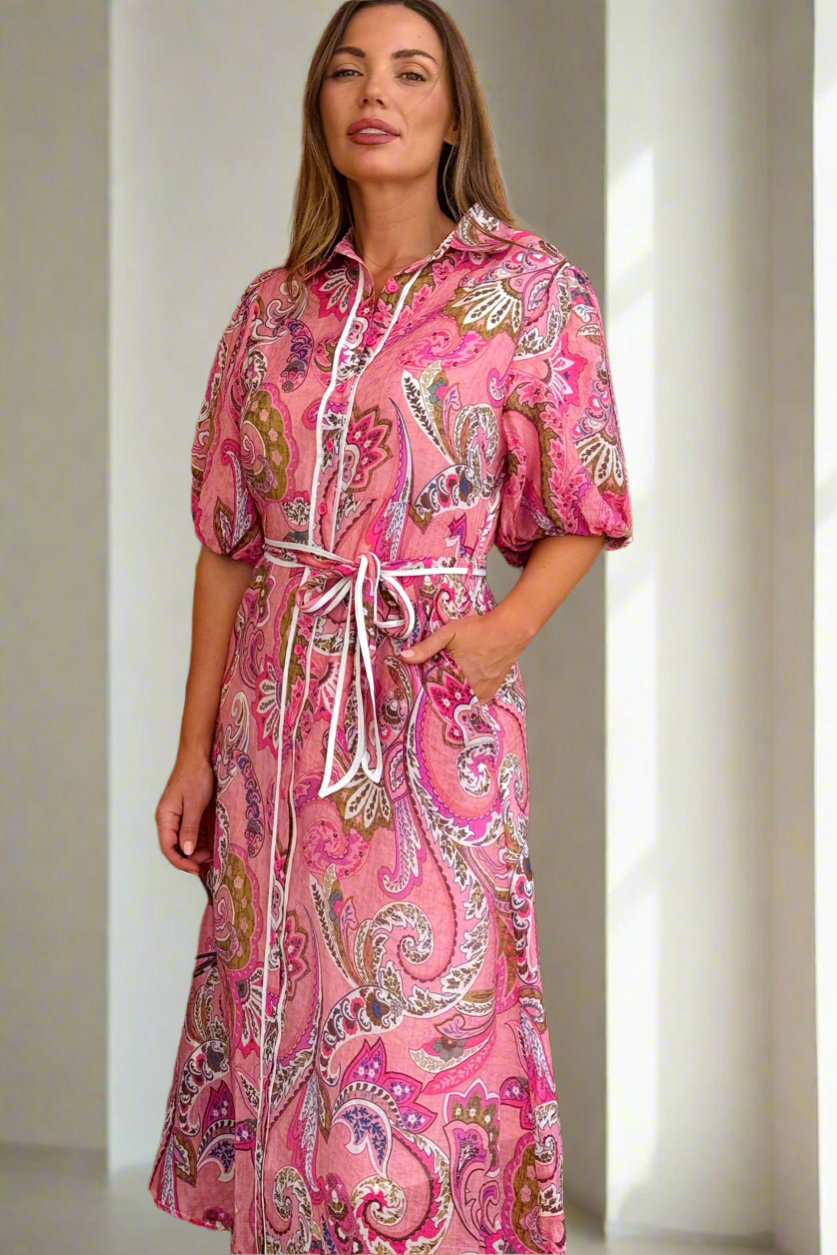 Leah New Pink Paisley Print