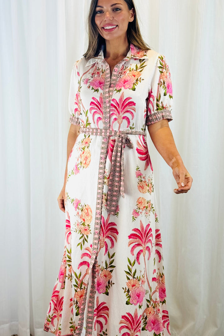 Maddison Multi Floral Print in Off White