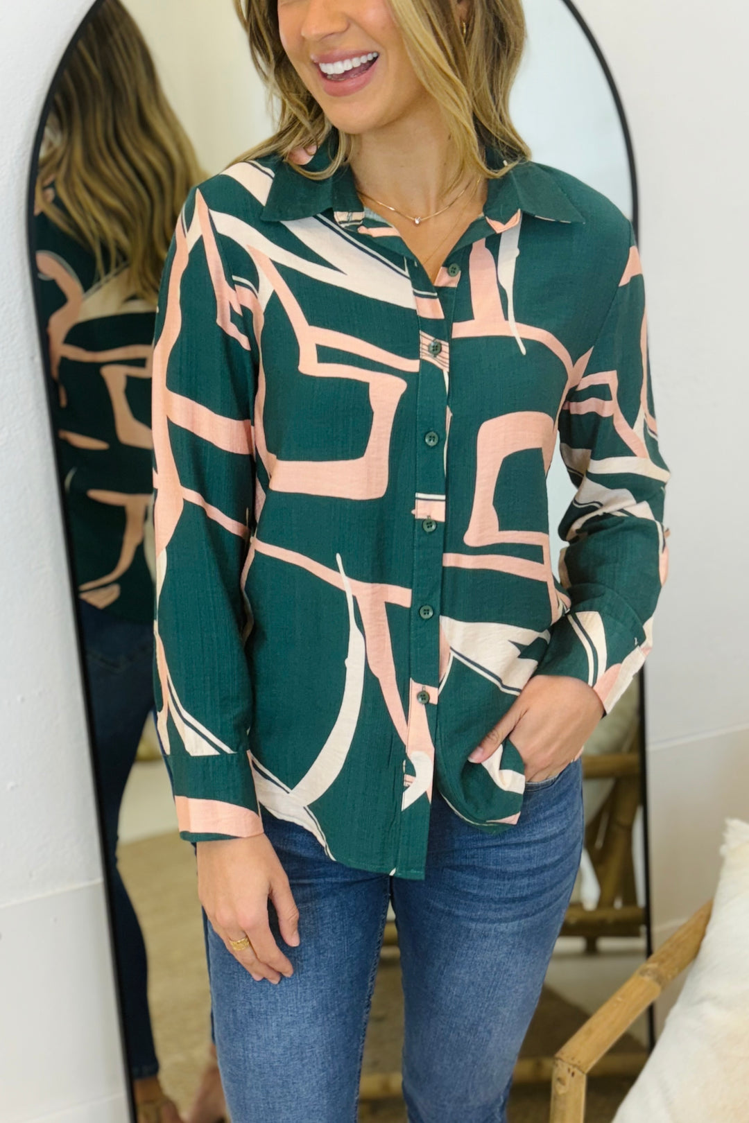 Luana Shirt in Green Print