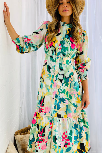 Ivy shirt Dress in Floral Print-30% off at Cart