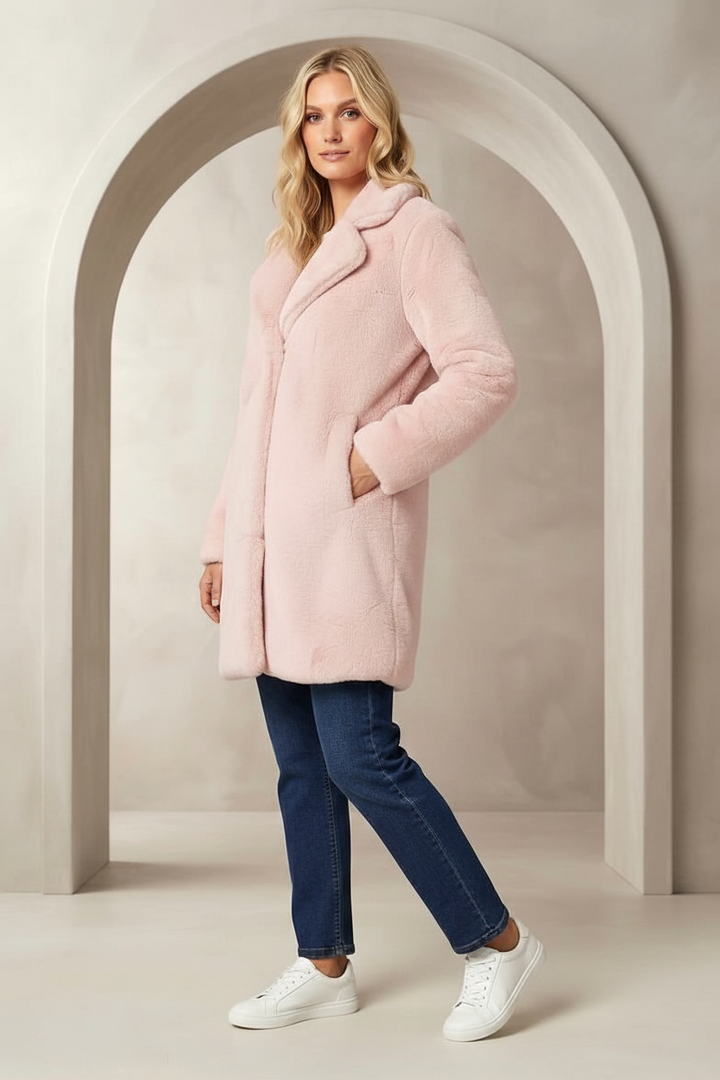 Bianca Faux Fur Jacket in Pink