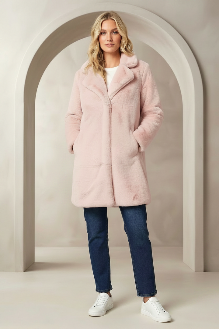 Bianca Faux Fur Jacket in Pink
