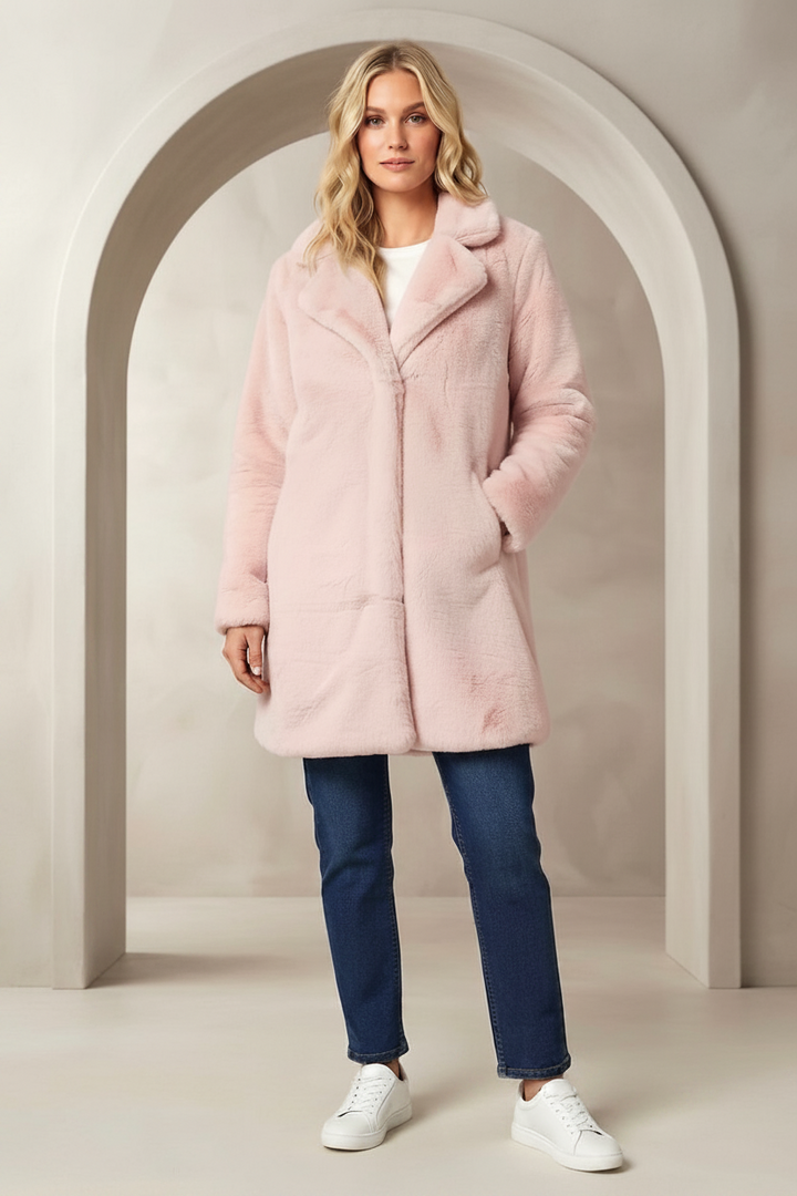 Bianca Faux Fur Jacket in Pink
