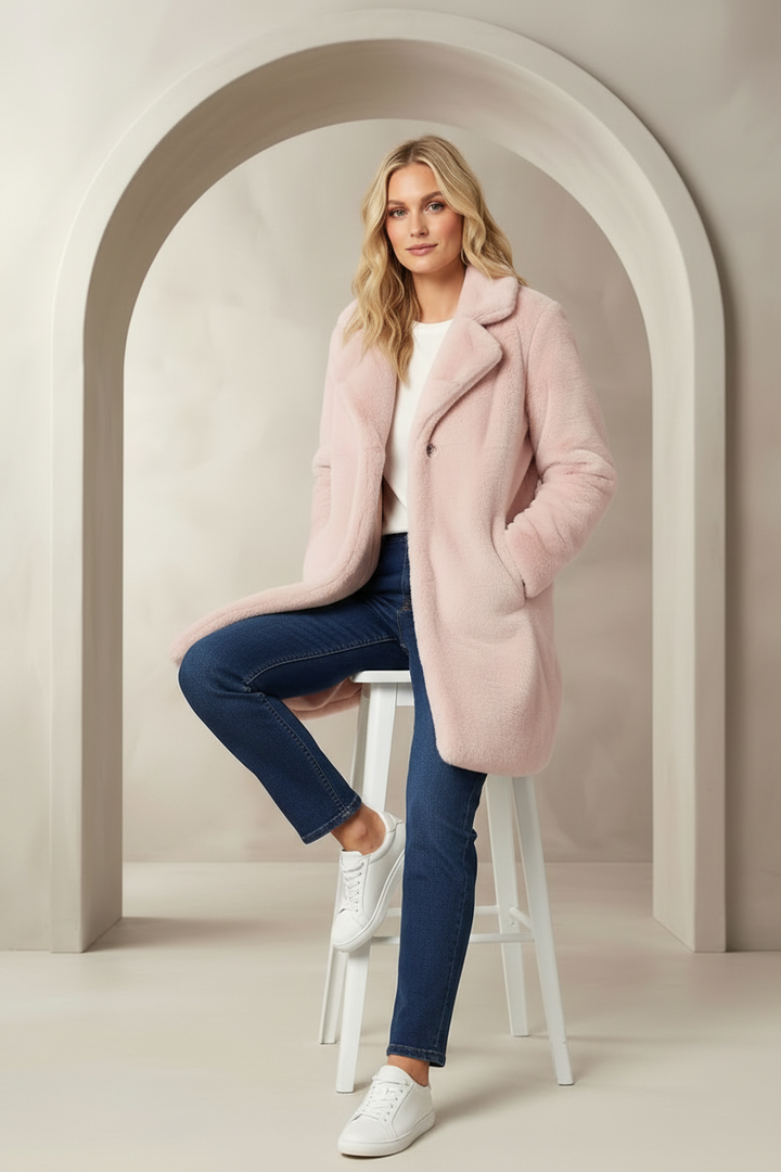 Bianca Faux Fur Jacket in Pink
