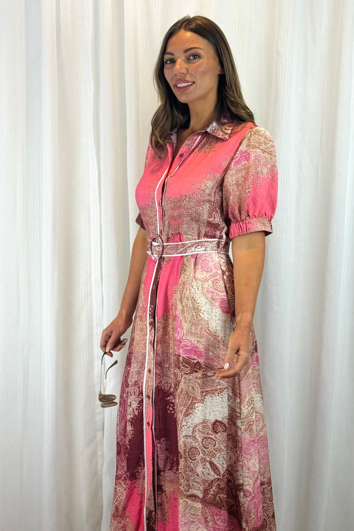 Felicia Multi Print Shirt Dress