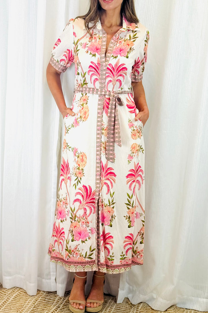 Maddison Multi Floral Print in Off White