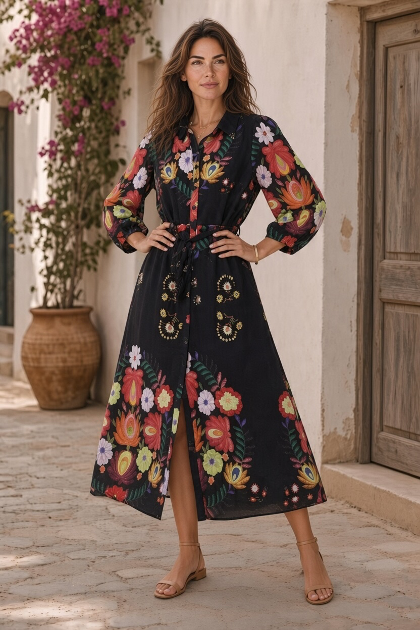 Faith Floral Dress In Black