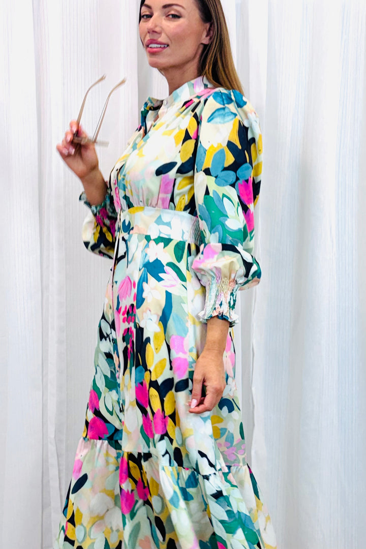 Ivy Shirt Dress in Floral  Print