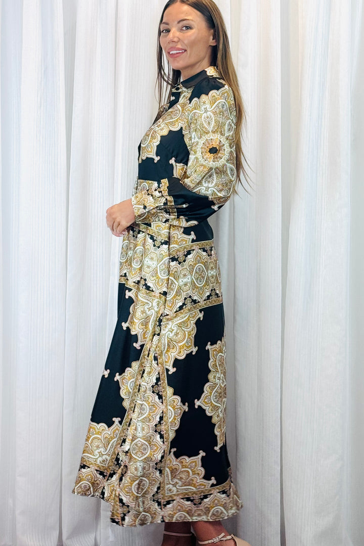 Angelina Multi Black Print in Long Sleeve