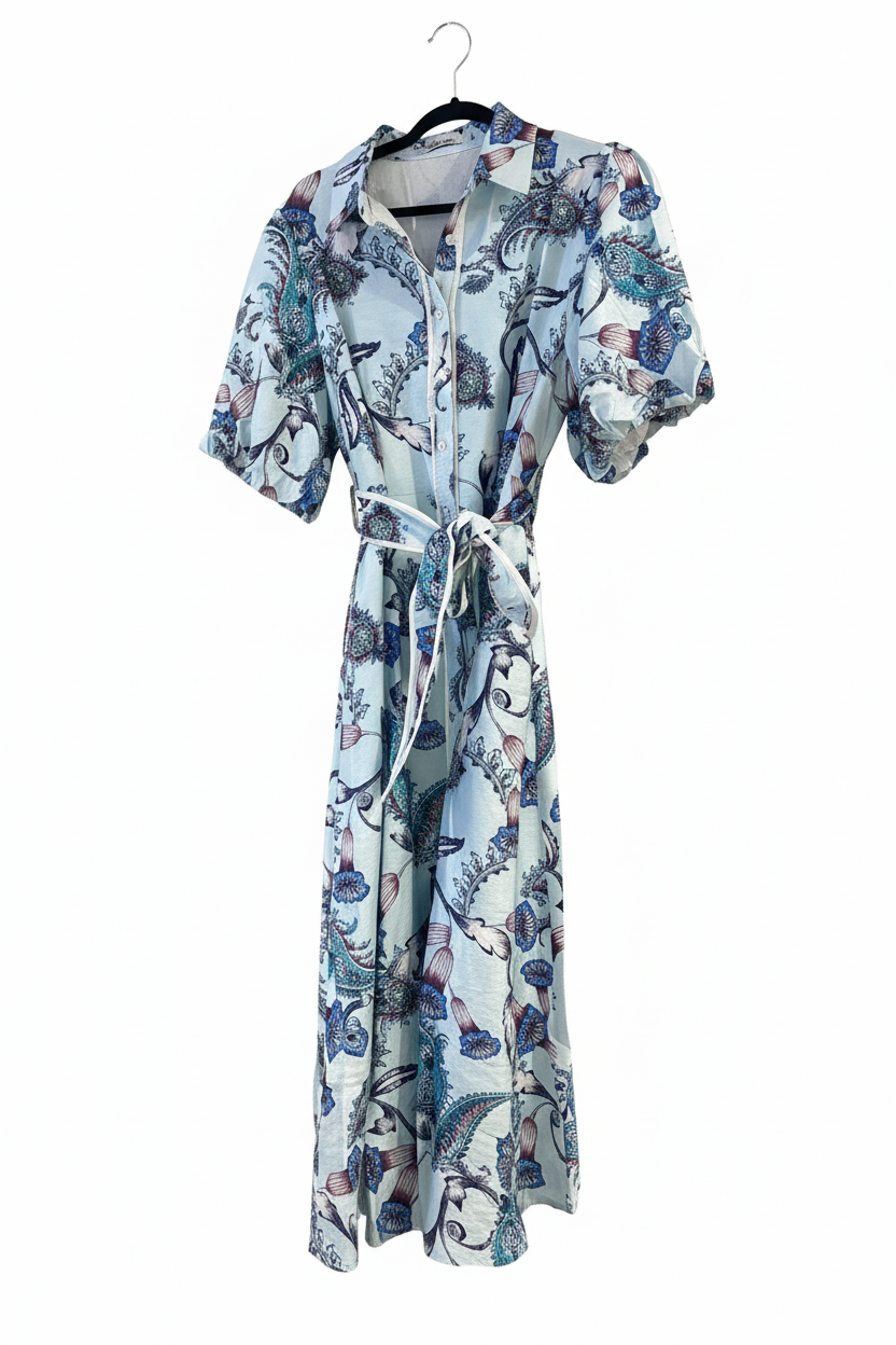 Leah Light Blue Paisley Dress