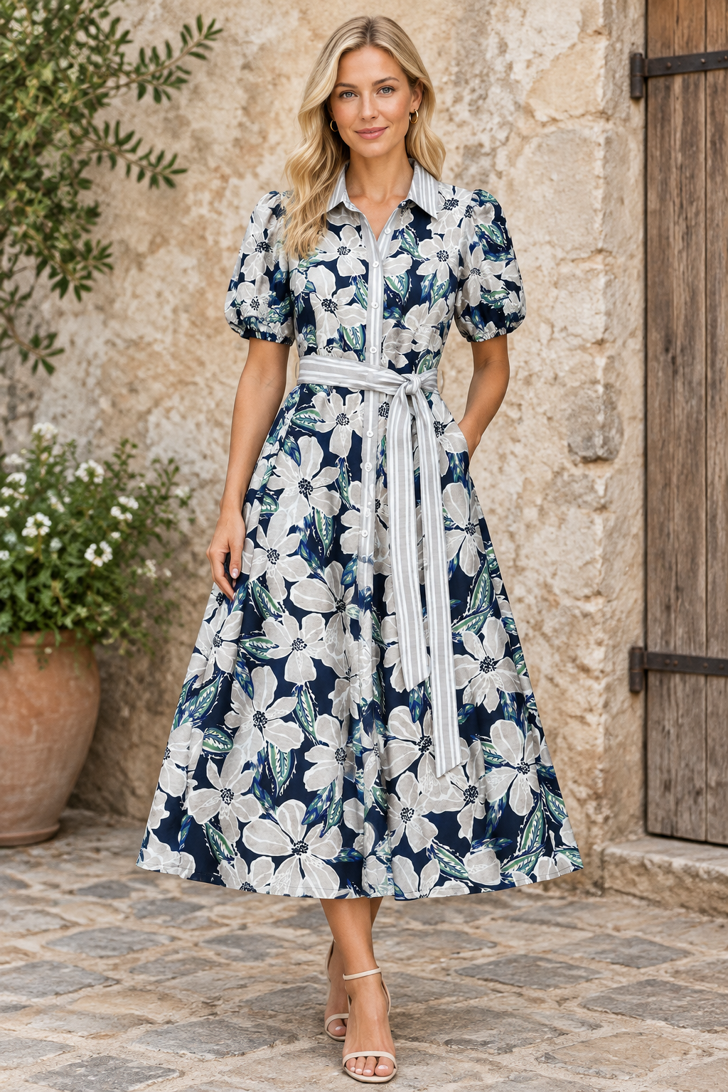 Khloe Shirt Dress in Multi Print