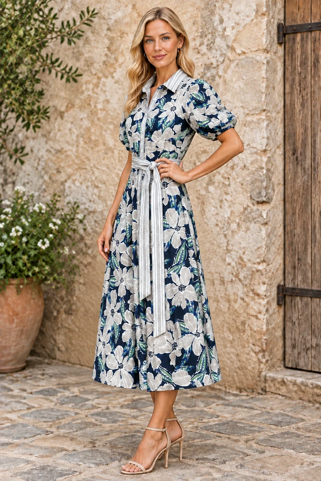 Khloe Shirt Dress in Multi Print