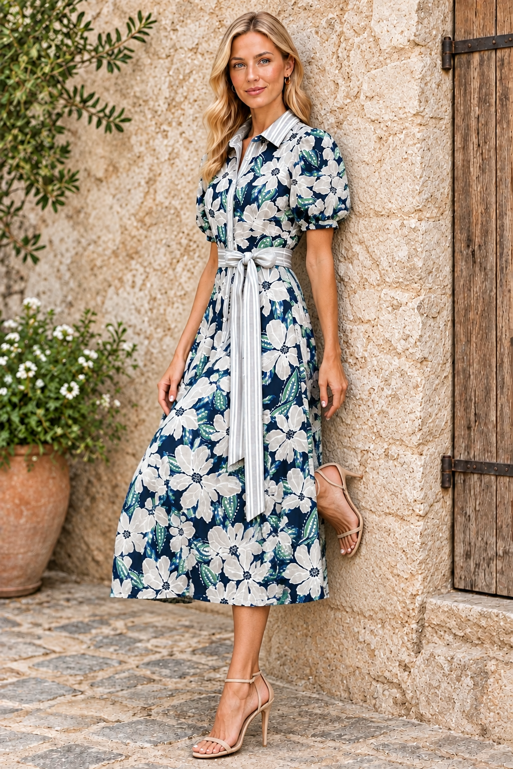 Khloe Shirt Dress in Multi Print