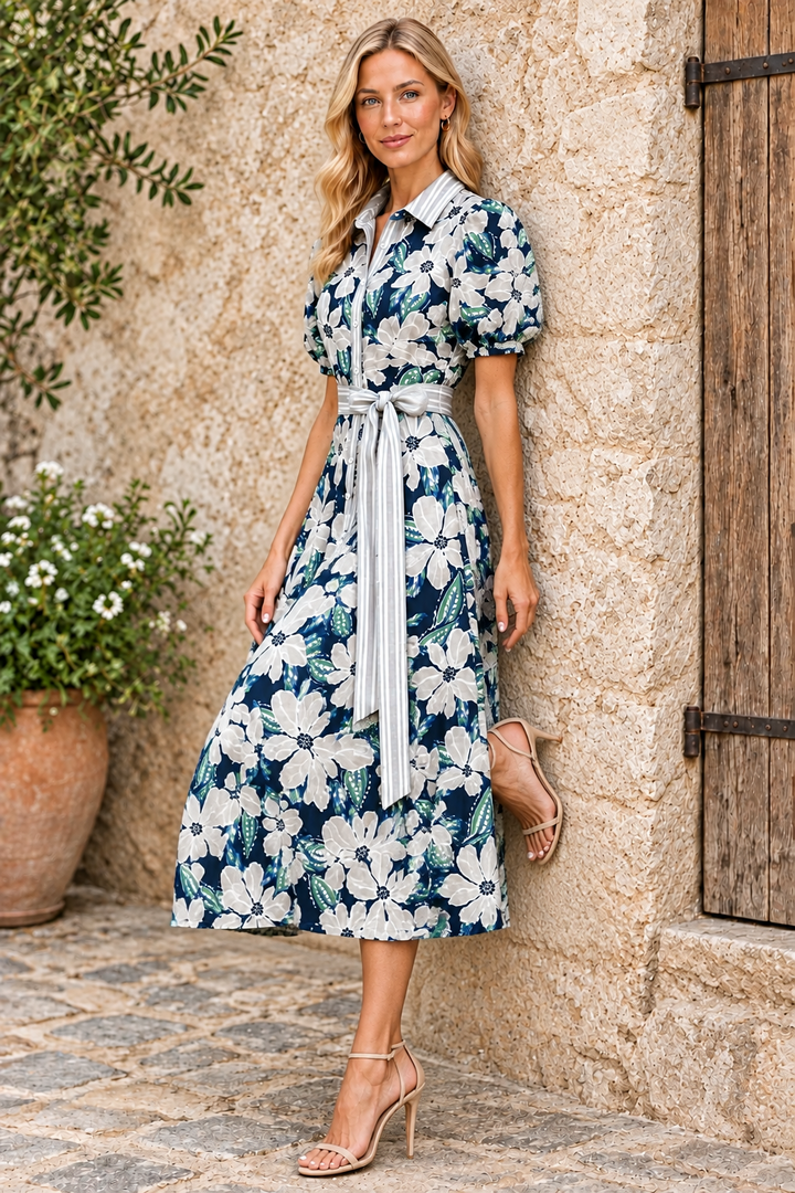 Khloe Shirt Dress in Multi Print
