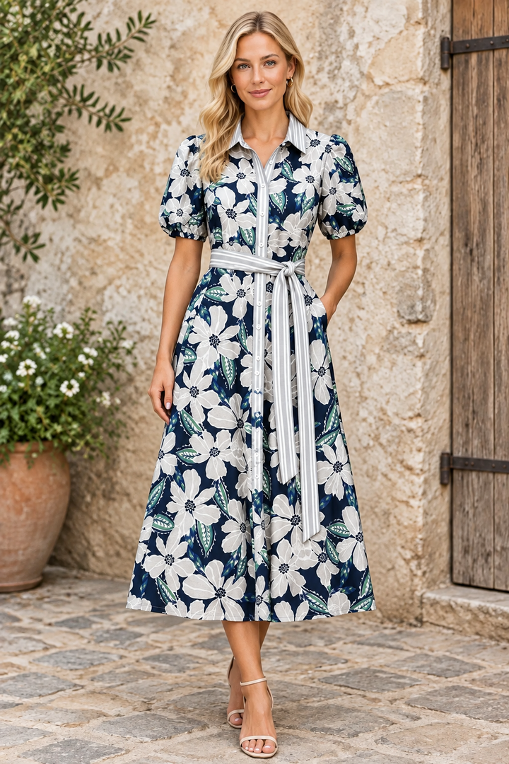 Khloe Shirt Dress in Multi Print