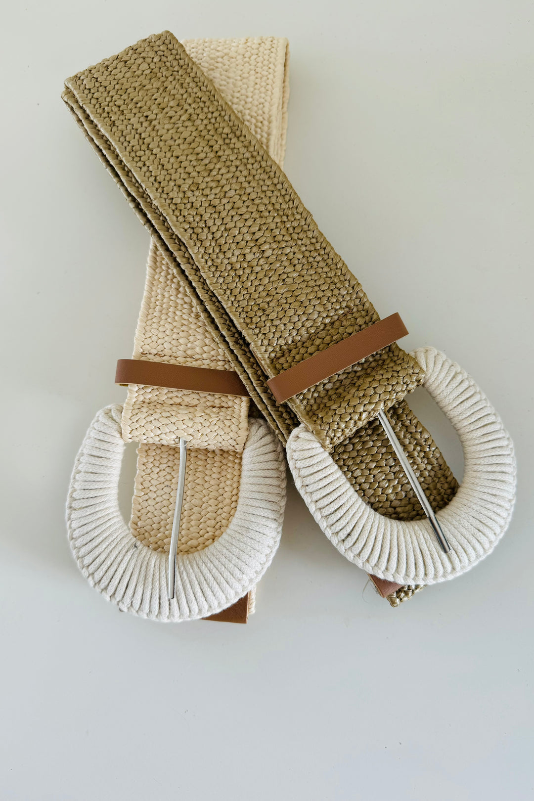 Elsie Rattan Belt With Buckle