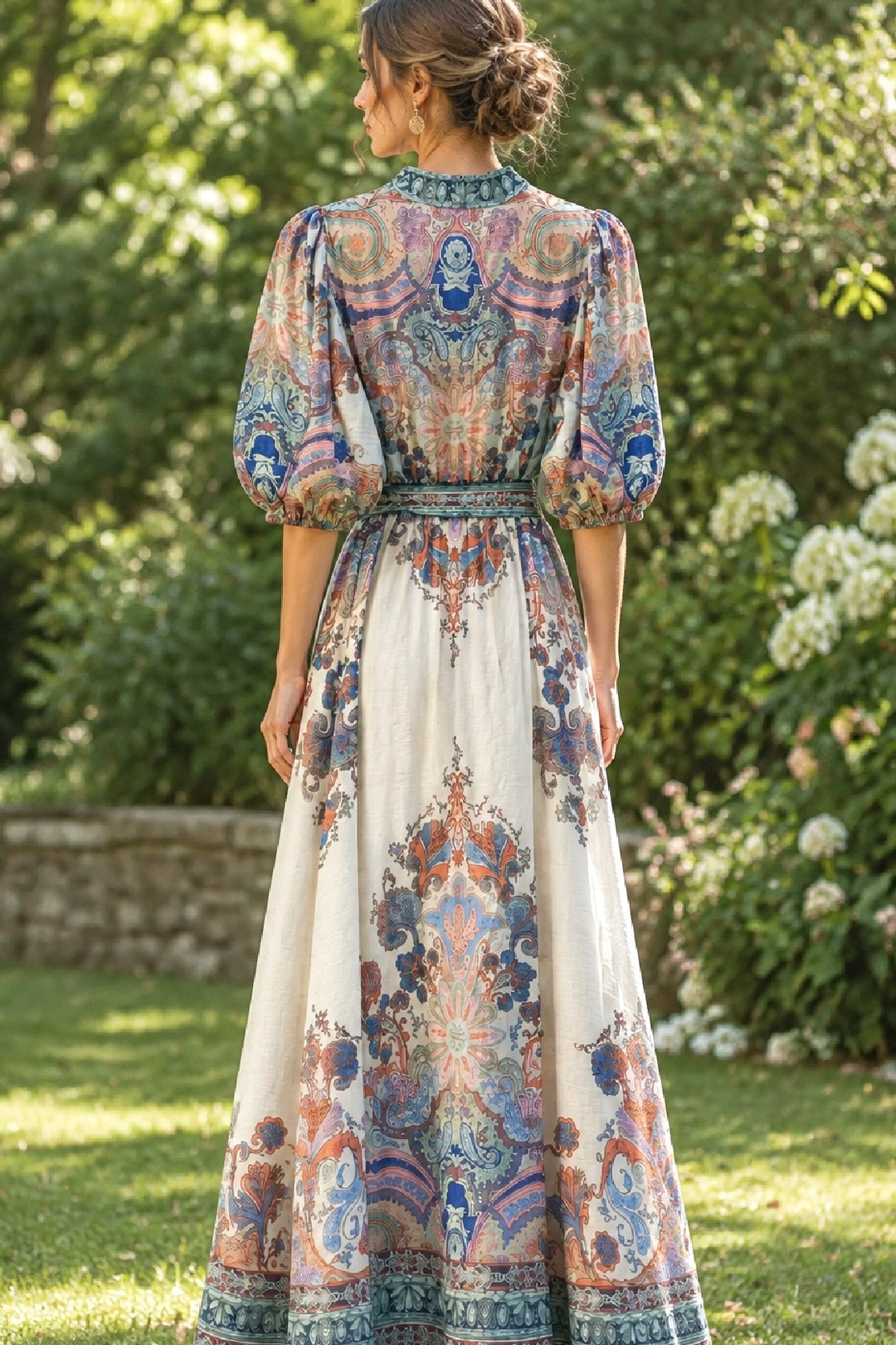 Georgina Off White Multi Print Dress