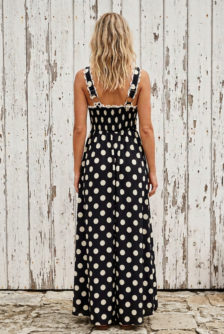 Clara Polka Dot Dark Navy Maxi