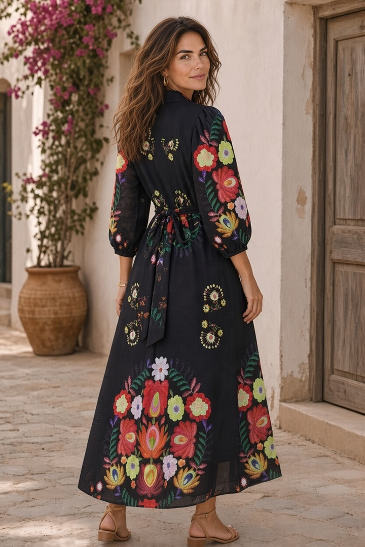 Faith Floral Dress In Black