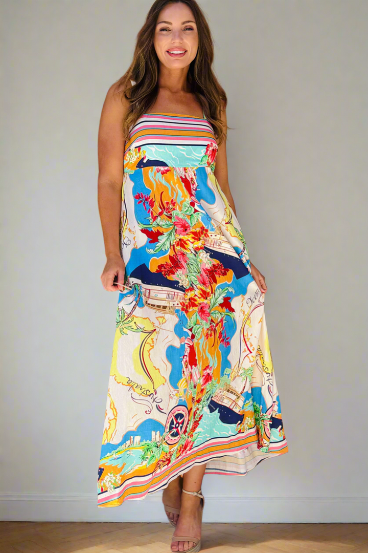 Positano Maxi Dress in Multi Print