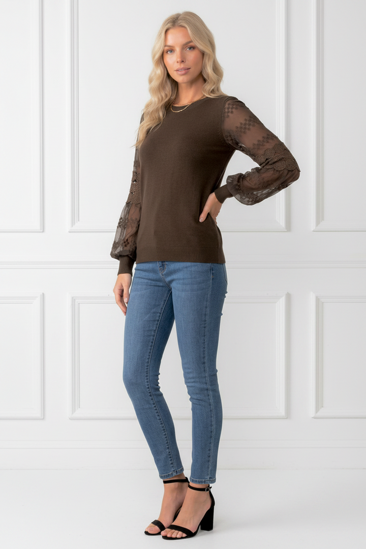 Molli Knit Top in Chocolate