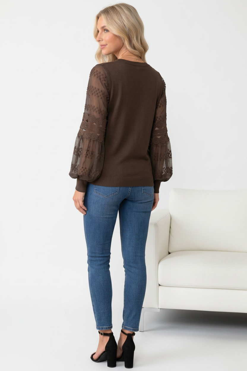 Molli Knit Top in Chocolate