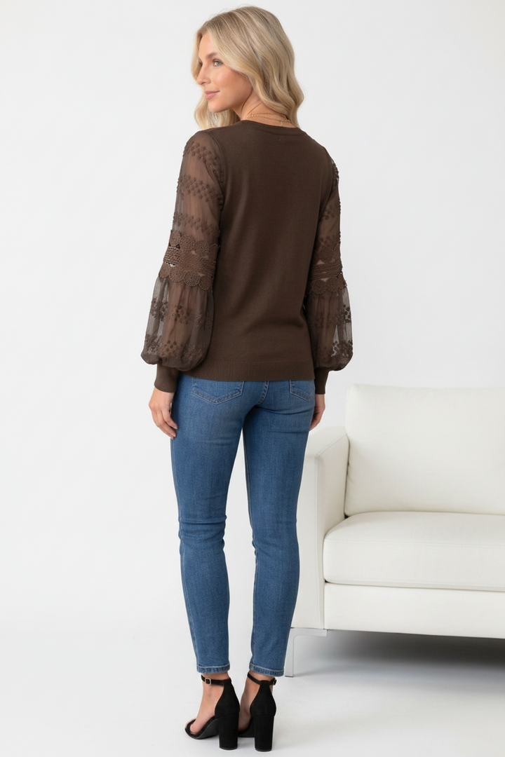 Molli Knit Top in Chocolate