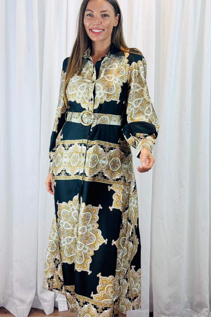 Angelina Multi Black Print in Long Sleeve