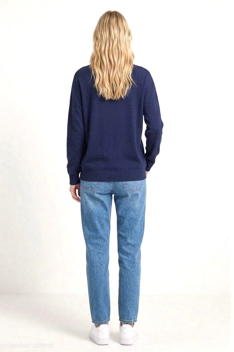 Pia Star Top in Dark Navy