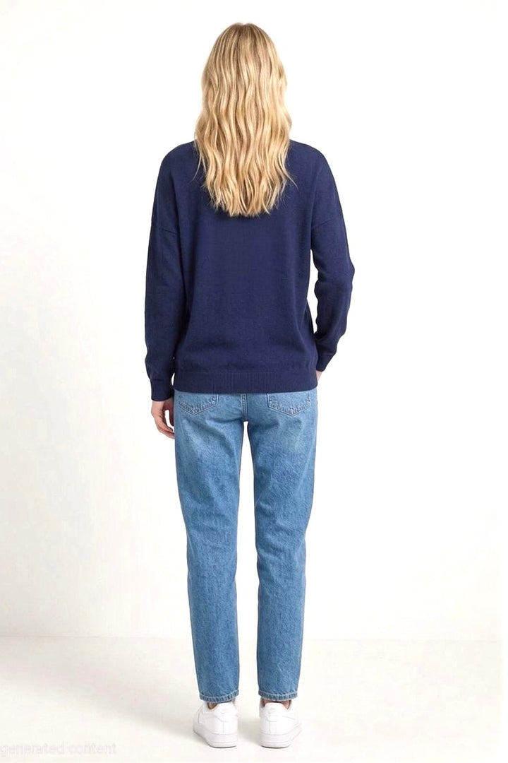Pia Star Top in Dark Navy