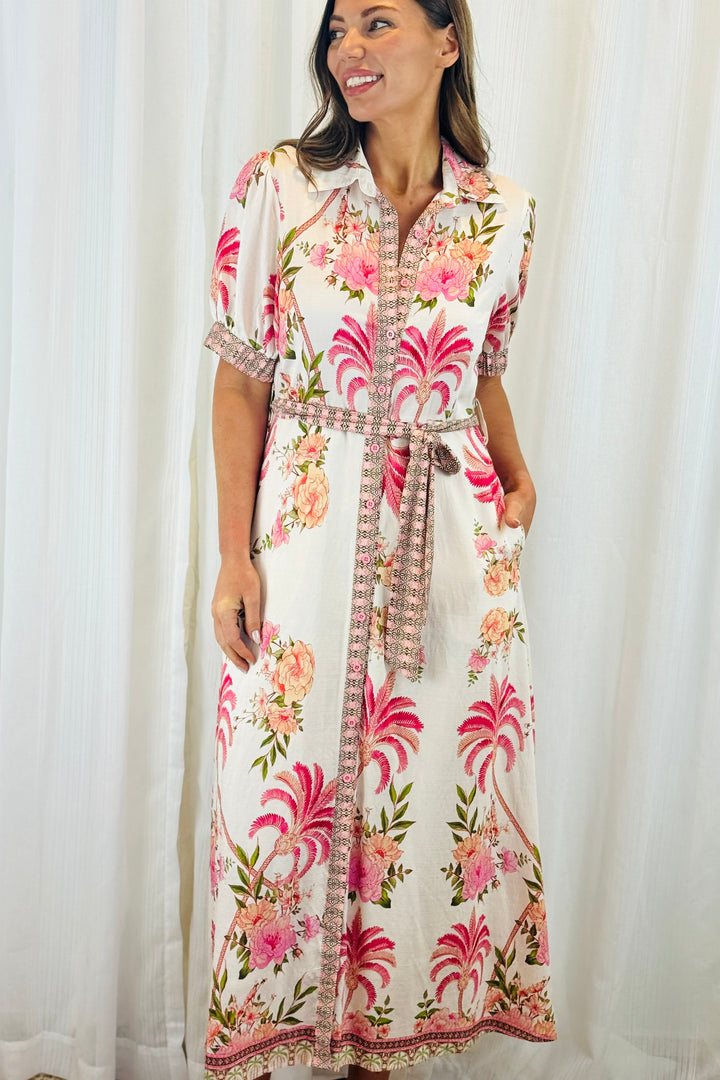 Maddison Multi Floral Print in Off White