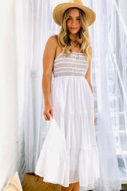 Paris Midi Dress in White