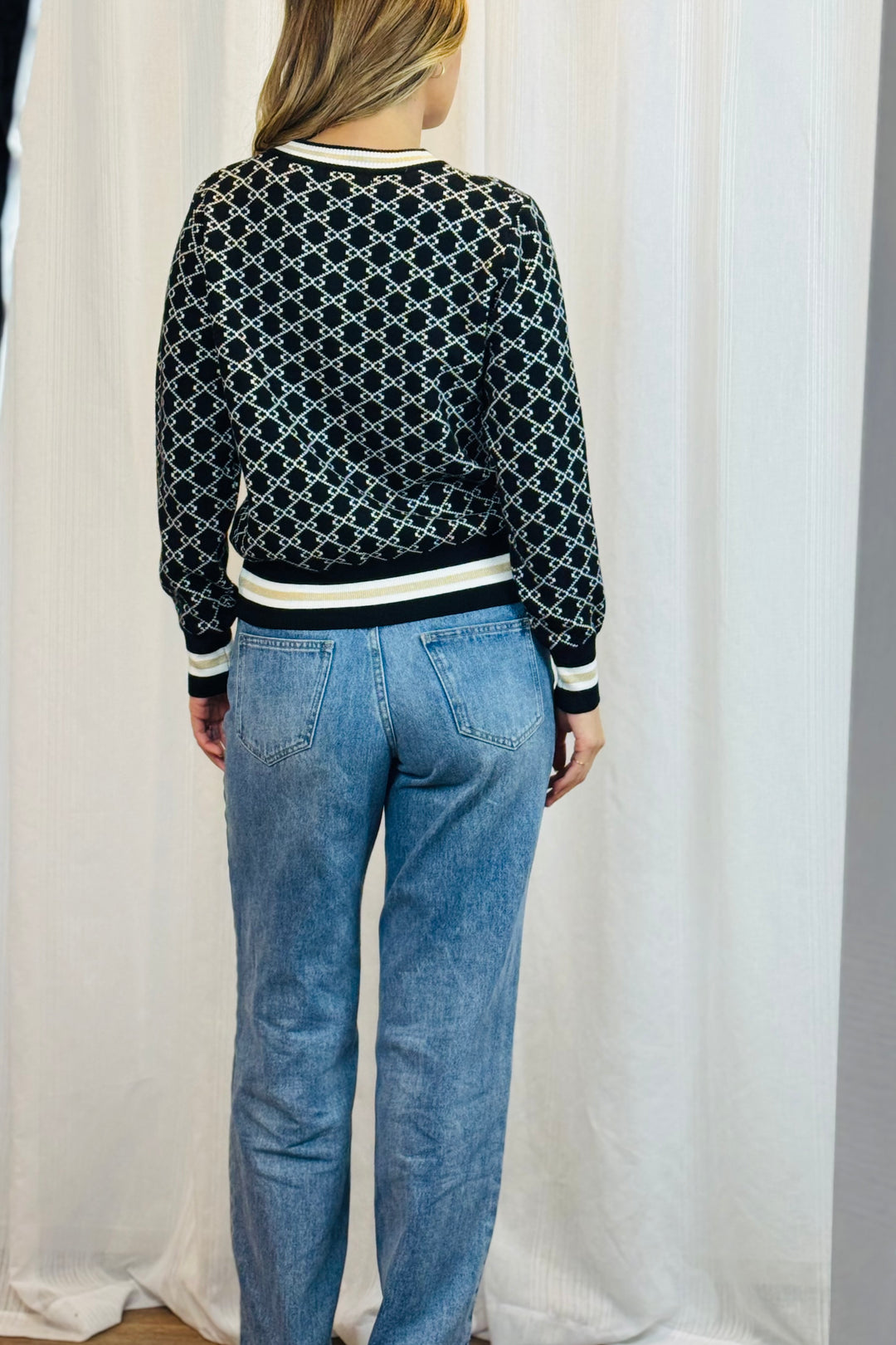 Gina Knit Top in Black Print