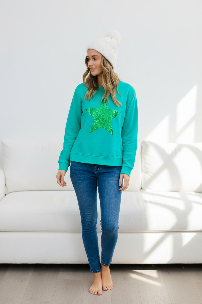 Olivia Star Windcheater In Green