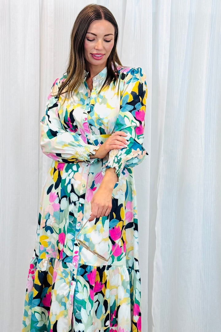 Ivy Shirt Dress in Floral  Print