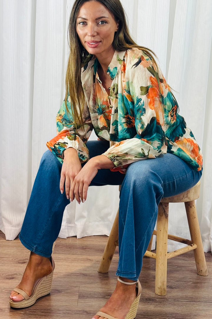 Georgia Multi Print Top
